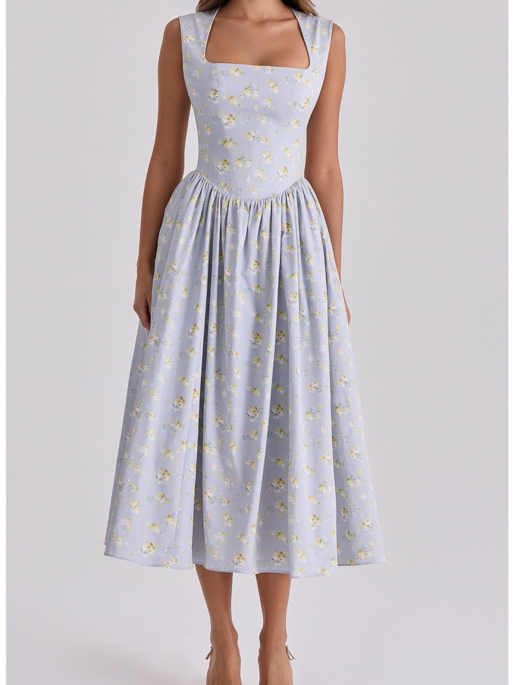 House of CB | Emmy Floral Print Cotton Midi Sundress Size XS